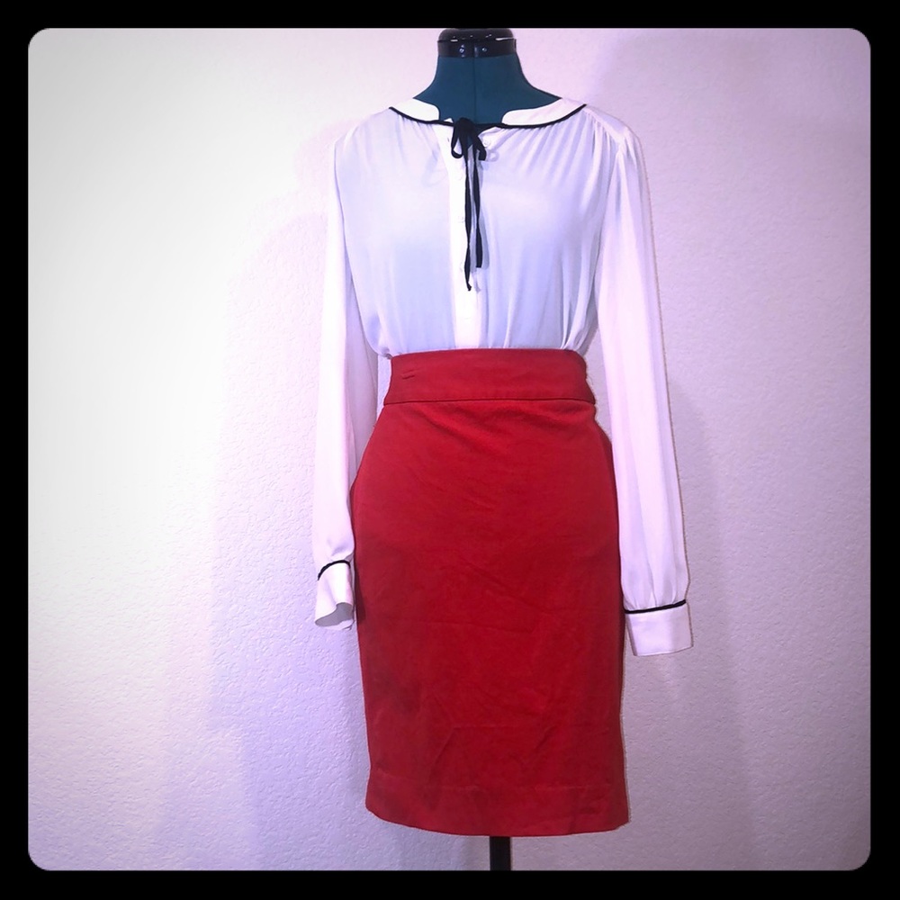 Banana Republic red pencil skirt